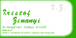 kristof zimanyi business card
